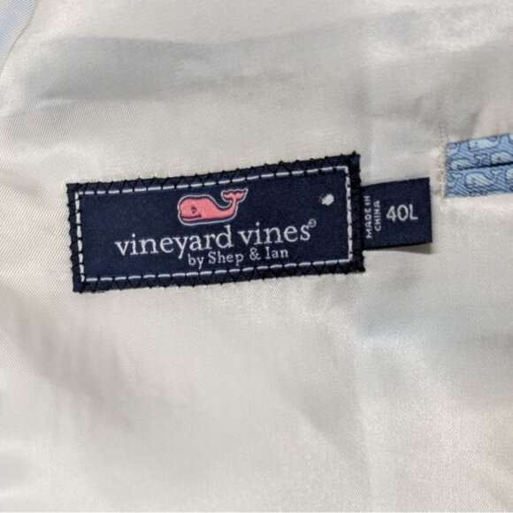 Vineyard Vines Mens Seersucker Blazer 40L 100% Cotton Preppy Nantucket Yacht - Picture 3 of 12